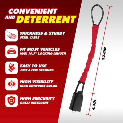 Universal Car Steering Wheel Lock With Seat Belt Socket locks