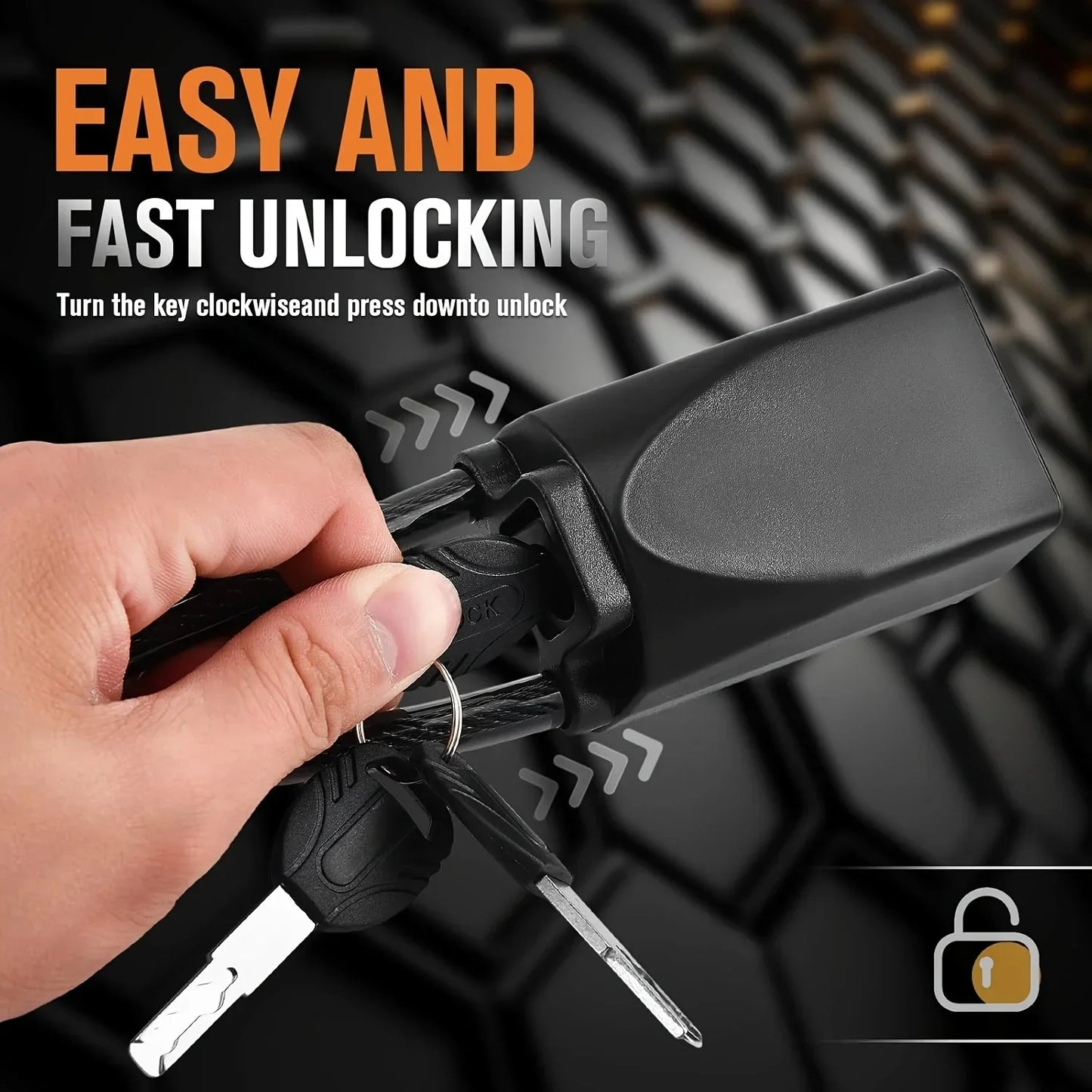 Universal Car Steering Wheel Lock With Seat Belt Socket locks